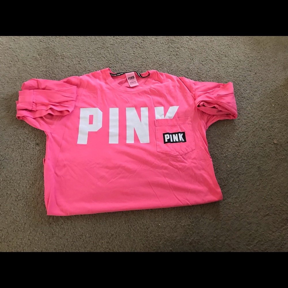 PINK long sleeve loose top sz L